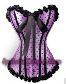 0023 - Corset Overbust Polka Dot Rosa