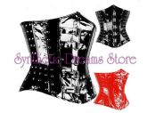 0004 - Corset Verniz Preto com fivelas e tachas