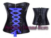 0034 - Corset Overbust Blue Ribbon
