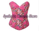 0003 - Overbust com Rosas Rosa