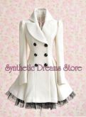 0001 - Trench Coat Branco com Renda Preta
