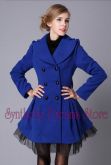 0001 - Trench Coat Azul com Renda Preta