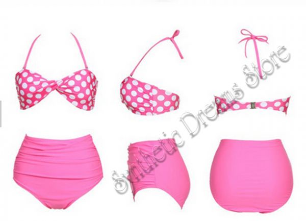 0002 - Biquini Polka Simple Rosa