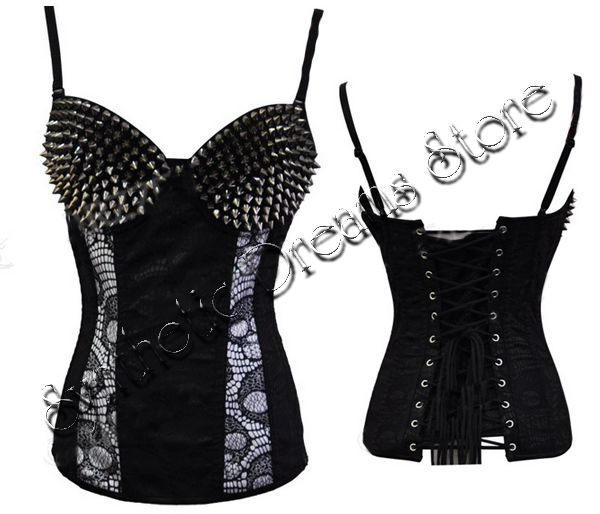 0035 - Corset Overbust Spike Skull