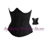0001 - Corset Underbust Brocado Preto