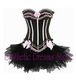 0006 - Corset e Saia Tutu Preto e Rosa