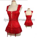 0039 - Corset Overbust com Alça Vermelho