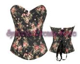 0003 - Overbust com Rosas Preto