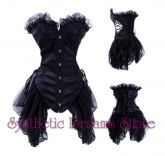 0018 - Corset Vintage Lace Preto