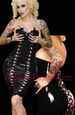 0008 - Vestido Vynil / Spandex Lace up Triplo