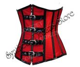0011 - Corset Underbust com Fivelas Vermelho