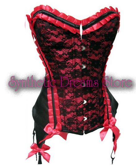 0022 - Corset Overbust Exquisite Valentine Vermelho