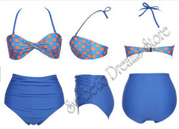 0002 - Biquini Polka Simple Azul