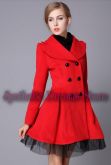0001 - Trench Coat Vermelho com Renda Preta