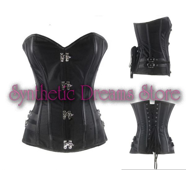 0032 - Corset Overbust Sexy Solid Black