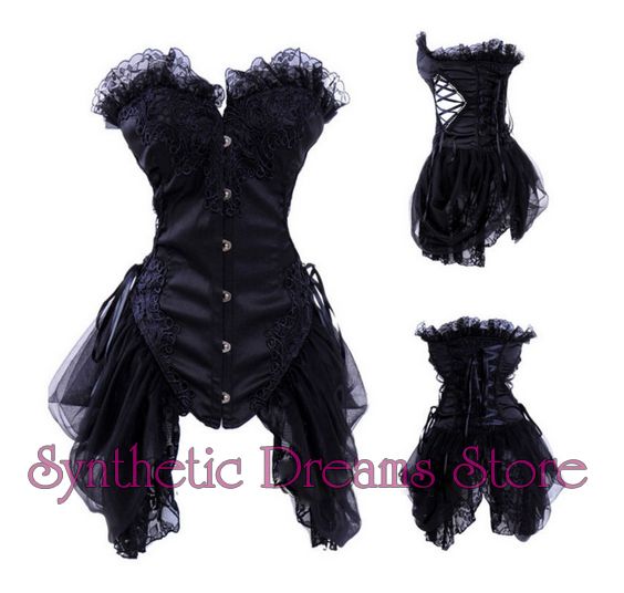 0018 - Corset Vintage Lace Preto