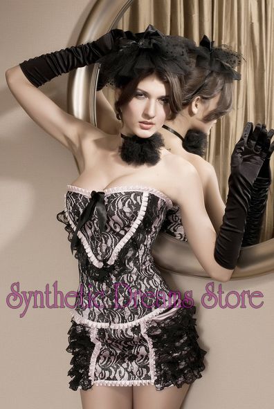 0007 - Corset e Saia Burlesco Rose